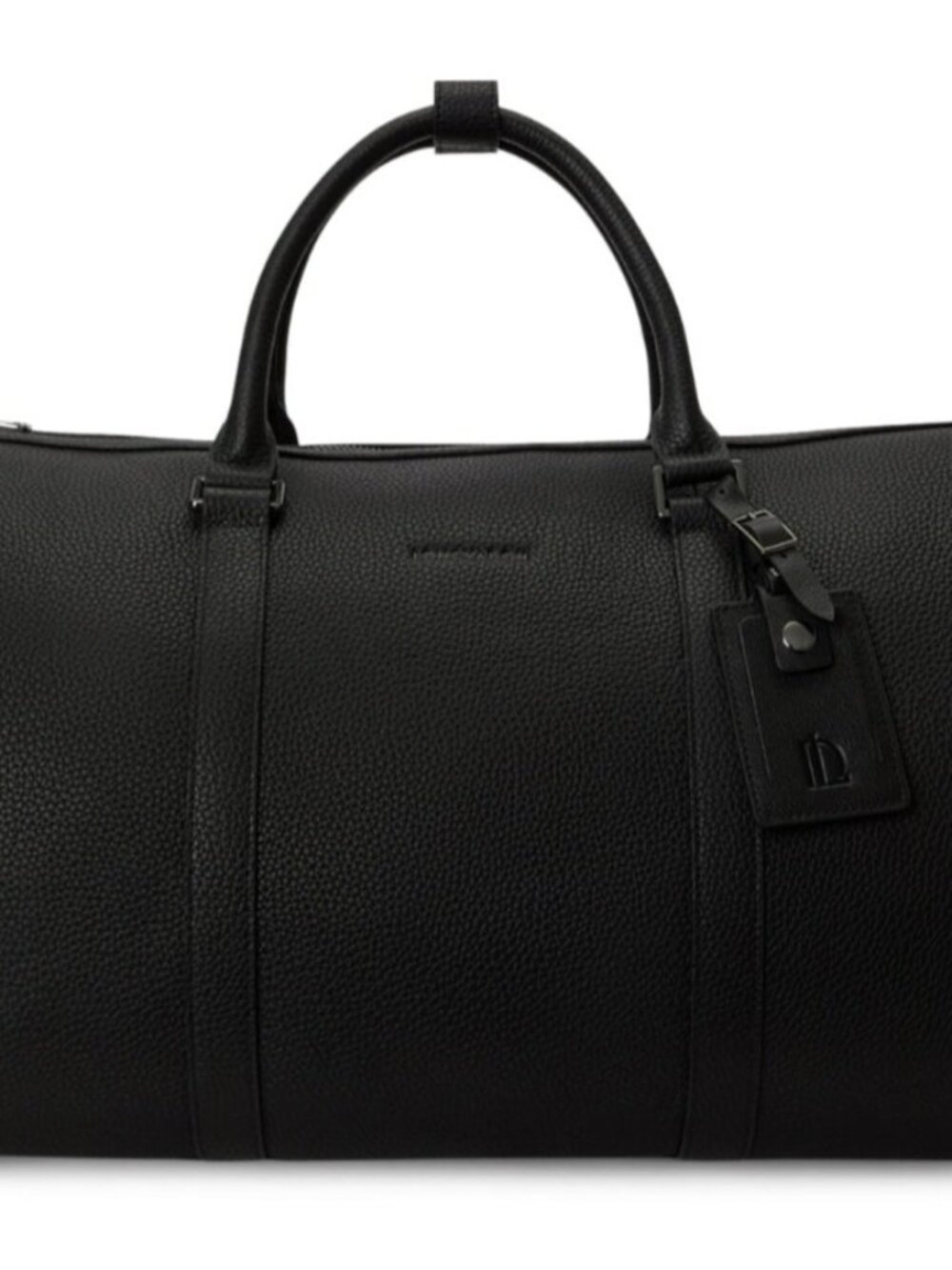 Longvadon Continental Weekender Bag Noir Pebbled Leather New w/ Dust Bag